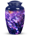 Purple Butterfly Large Metal Urn for Ashes.