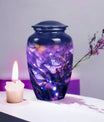 Purple Butterfly Large Metal Urn for Ashes.