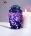 Purple Butterfly Large Metal Urn for Ashes.