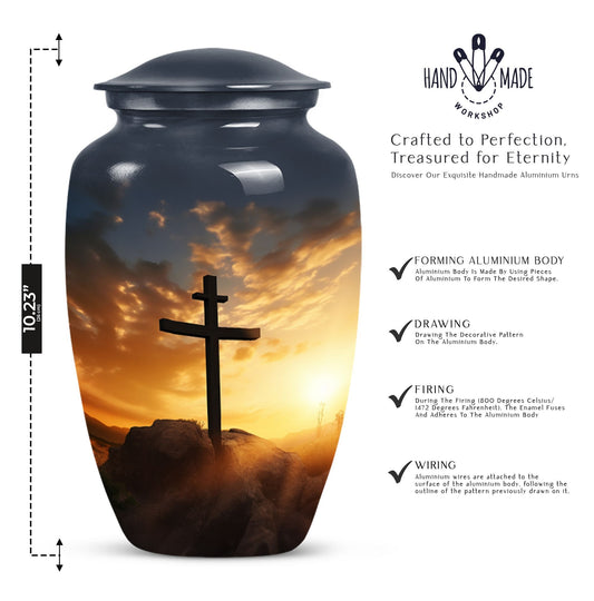 Classic 3-inch Crucifixion of Jesus Christ Urn for Human Ashes