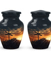 Classic Christ Cross Cremation Urn, Velvet Pouch for Ashes