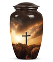 Jesus Christ Cross Urn in Aluminium, Classic Design Urn.