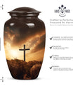 Jesus Christ Cross Urn in Aluminium, Classic Design Urn.