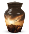 Jesus Christ Cross Urn in Aluminium, Classic Design Urn.