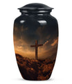 Jesus Christ Cross Cremation Urn, personalized aluminum urn.