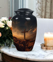 Jesus Christ Cross Cremation Urn, personalized aluminum urn.