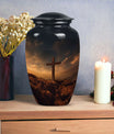 Jesus Christ Cross Cremation Urn, personalized aluminum urn.