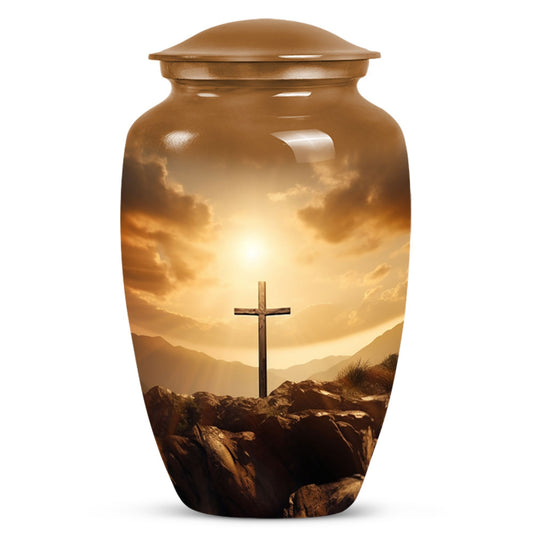 Large Jesus Cross Memorial Urn in classic design.