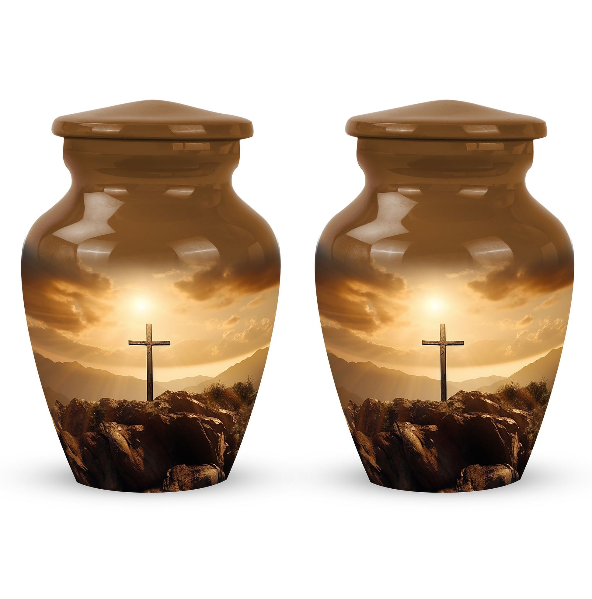 Large Jesus Cross Memorial Urn in classic design.