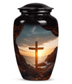 3-inch large Ocean Jesus Cross Urn for ashes.