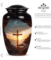 3-inch large Ocean Jesus Cross Urn for ashes.