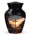 3-inch large Ocean Jesus Cross Urn for ashes.