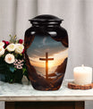 3-inch large Ocean Jesus Cross Urn for ashes.