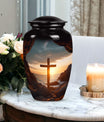 3-inch large Ocean Jesus Cross Urn for ashes.