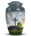 Jesus Christ cross aluminium urn, classic design.