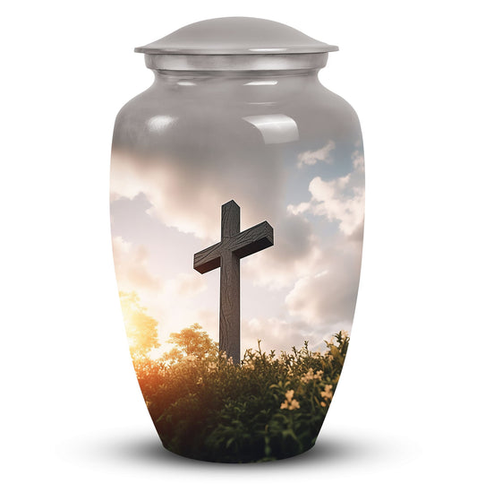 Jesus Christ cross Cremation classic urn for adults ashes