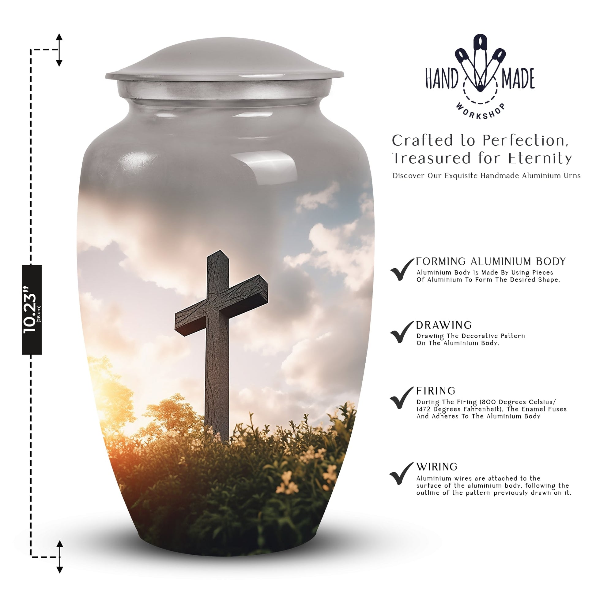 Jesus Christ cross Cremation classic urn for adults ashes