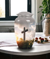 Jesus Christ cross Cremation classic urn for adults ashes