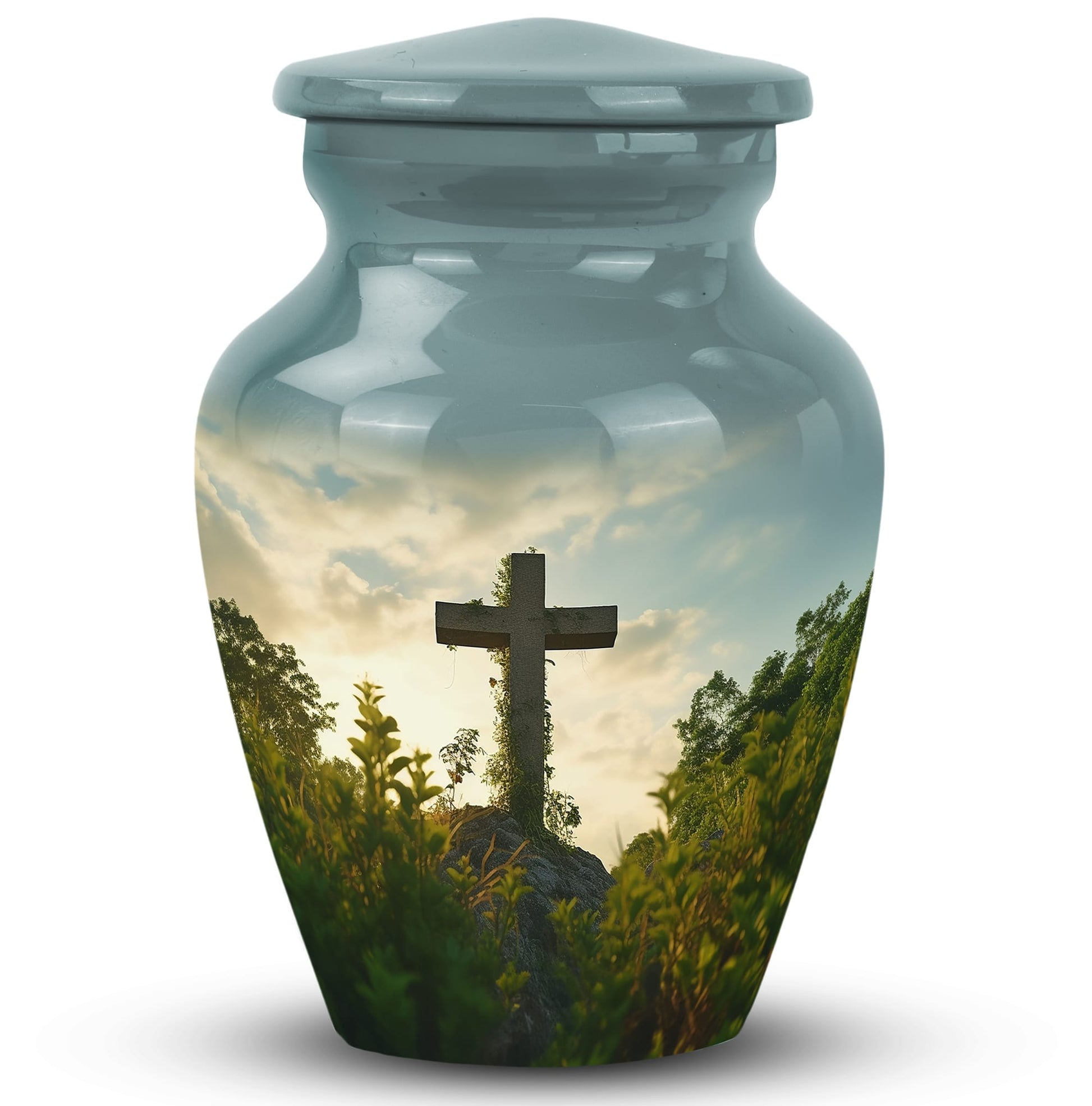 Jesus Christ cross Memorial Urn, Classic Large Urn for Ashes