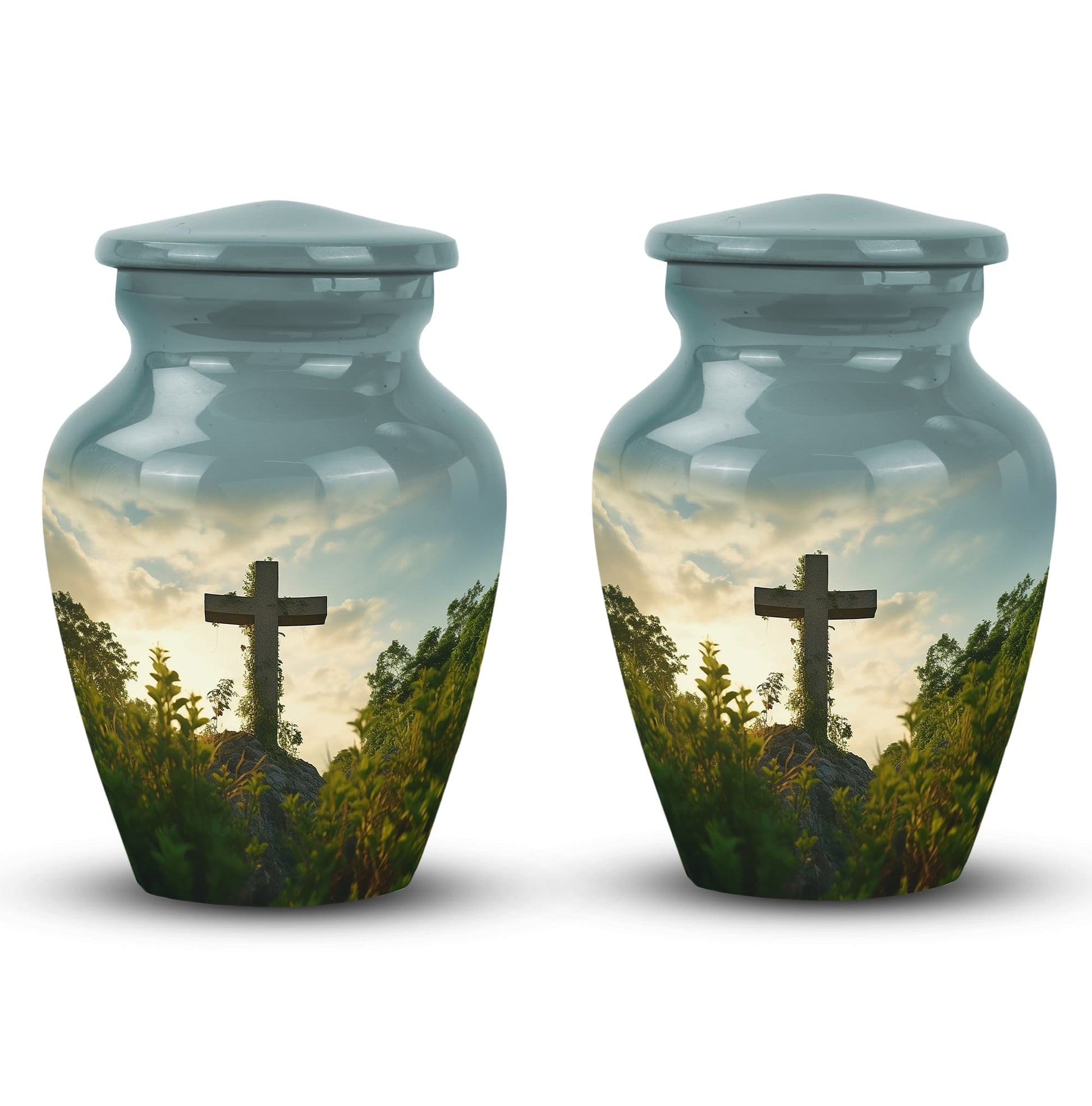 Jesus Christ cross Memorial Urn, Classic Large Urn for Ashes