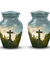 Jesus Christ cross Memorial Urn, Classic Large Urn for Ashes