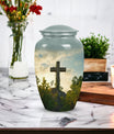 Jesus Christ cross Memorial Urn, Classic Large Urn for Ashes