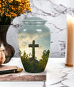 Jesus Christ cross Memorial Urn, Classic Large Urn for Ashes