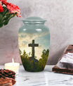 Jesus Christ cross Memorial Urn, Classic Large Urn for Ashes