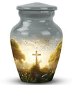 Classic Holy Cross Aluminum Cremation Urn with Personalized.