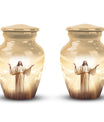 Jesus Christ cross cremation urn, classic 3-inch large urn.