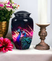 Peacock Cremation Urn, large classic design.