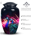 Peacock Cremation Urn, large classic design.