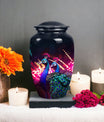 Peacock Cremation Urn, large classic design.