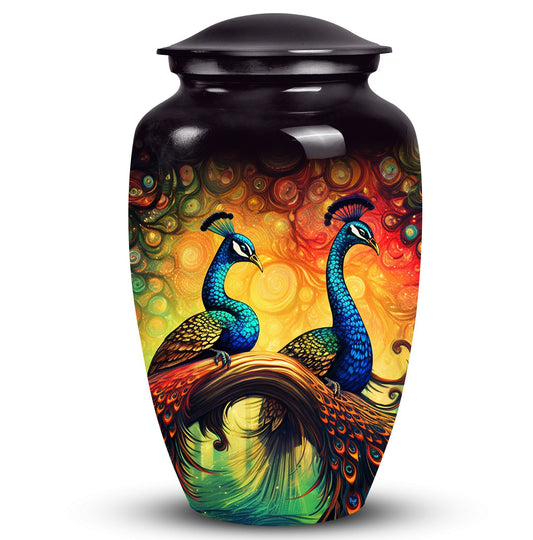 Peacock Urn for Ashes, comes with personalized engraving