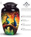 Peacock Urn for Ashes, comes with personalized engraving