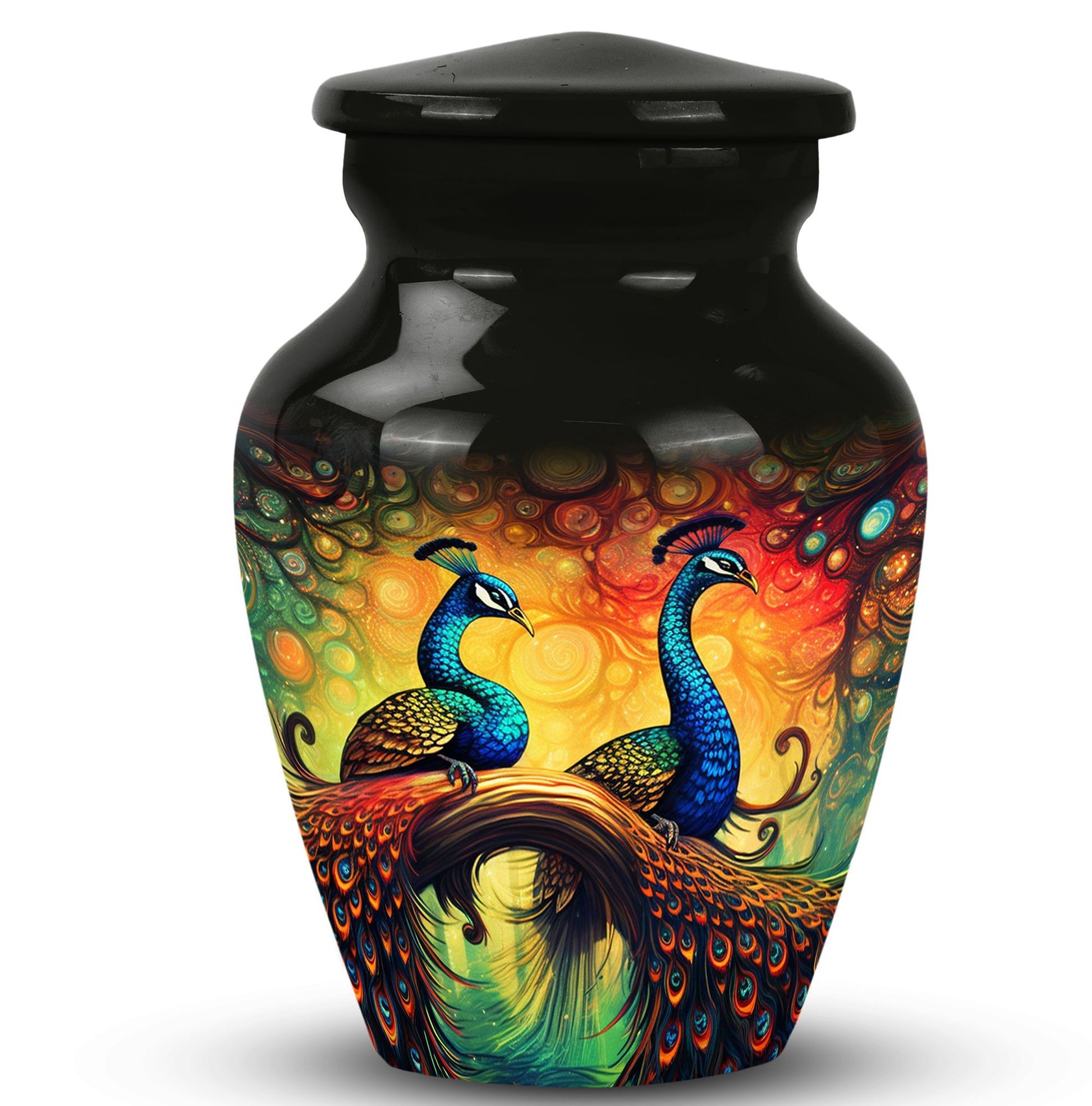 Peacock Urn for Ashes, comes with personalized engraving