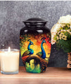 Peacock Urn for Ashes, comes with personalized engraving