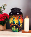 Peacock Urn for Ashes, comes with personalized engraving