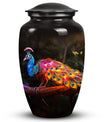 Classic Peacock Urn for ashes, Large Aluminium Memorial Urn.