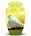 classic Dove Urn for ashes, with personalization option.