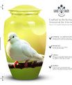 classic Dove Urn for ashes, with personalization option.