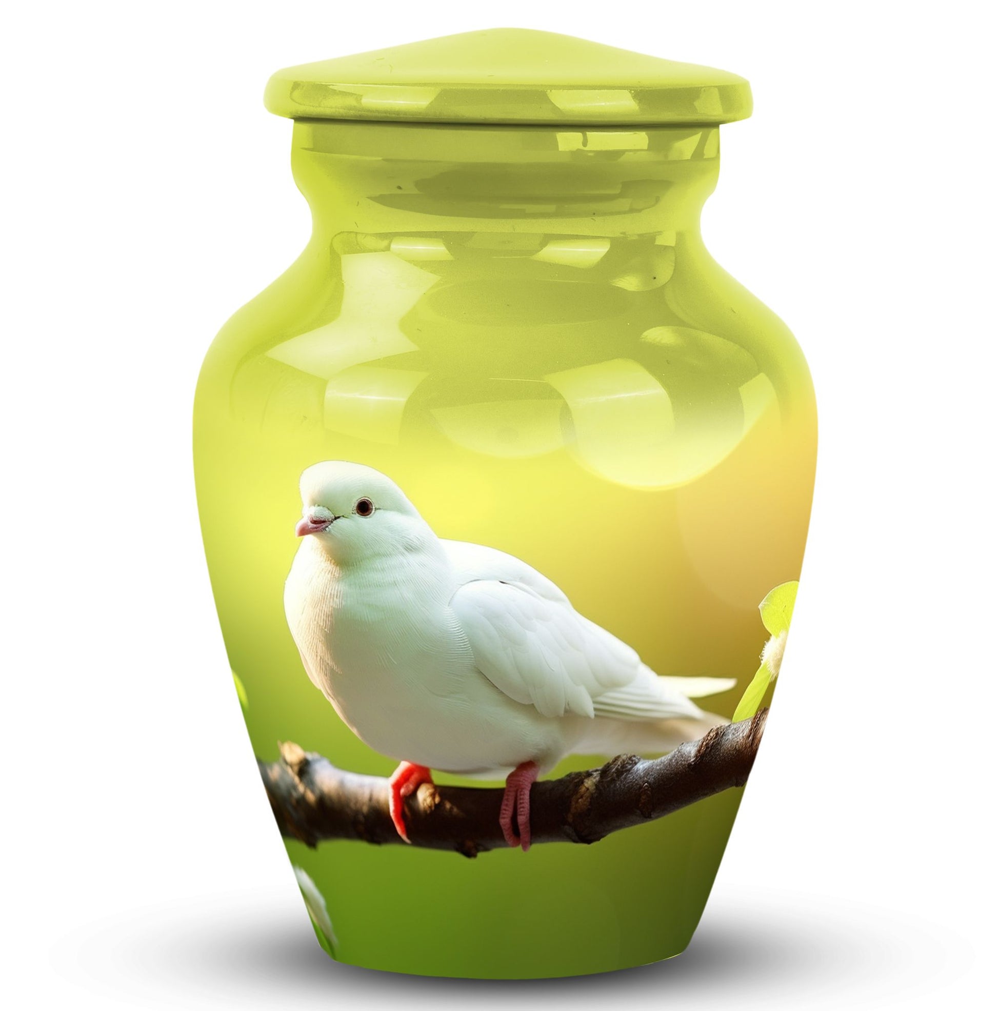 classic Dove Urn for ashes, with personalization option.