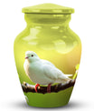 classic Dove Urn for ashes, with personalization option.