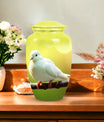 classic Dove Urn for ashes, with personalization option.