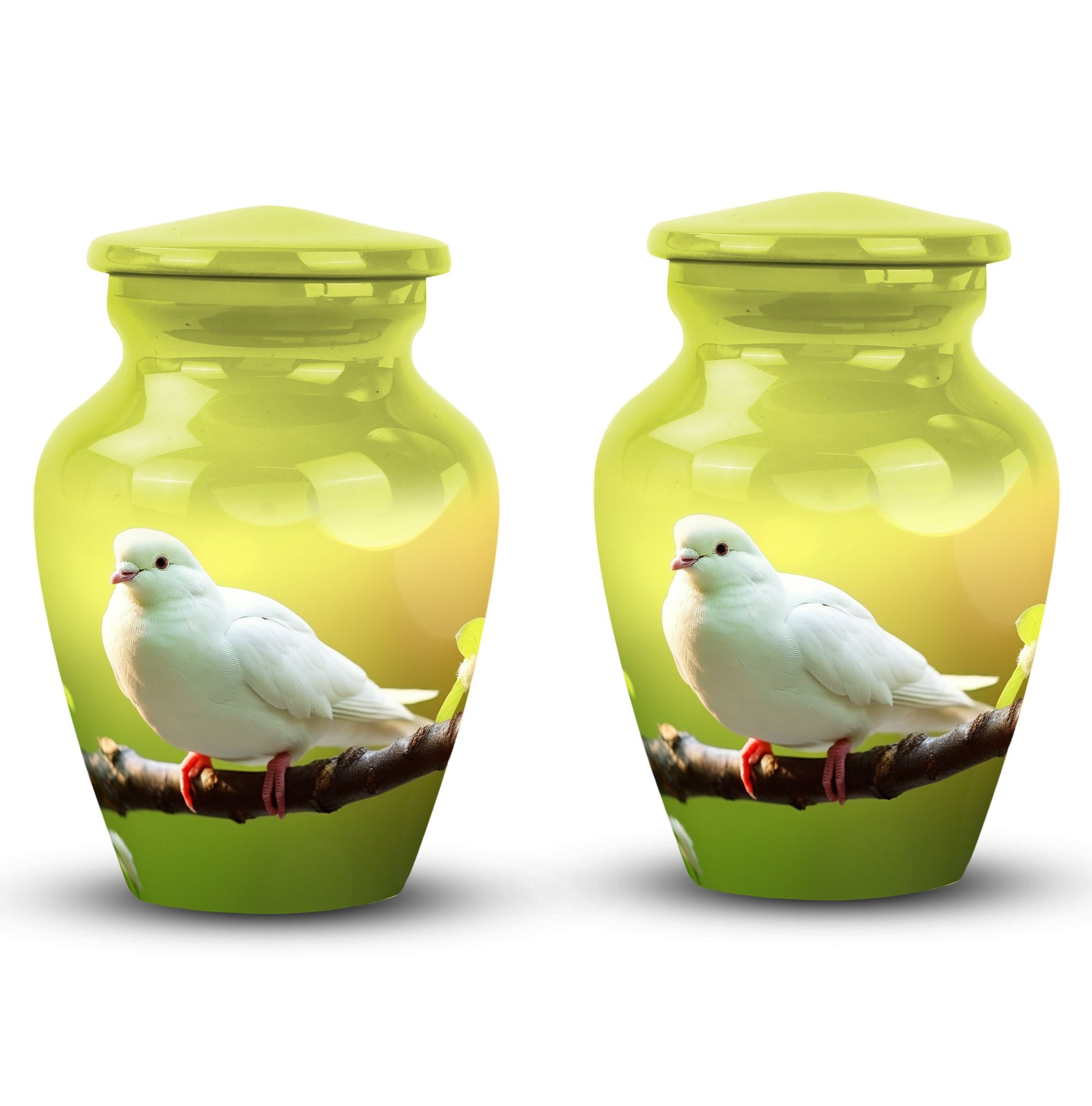 classic Dove Urn for ashes, with personalization option.