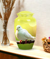 classic Dove Urn for ashes, with personalization option.