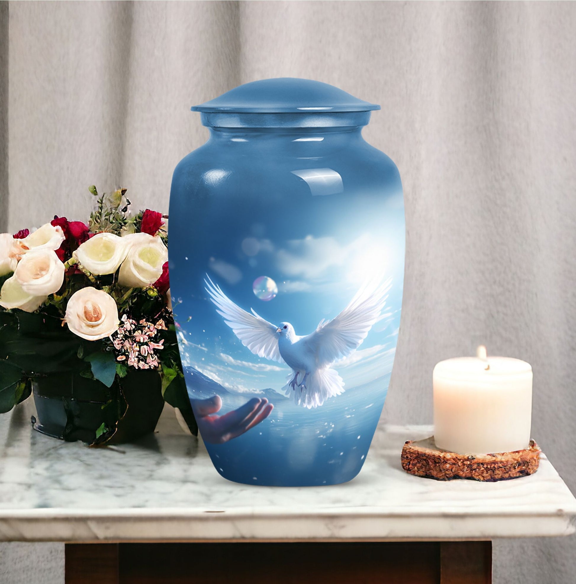 Classic 10-inch Dove Urn for Human Ashes