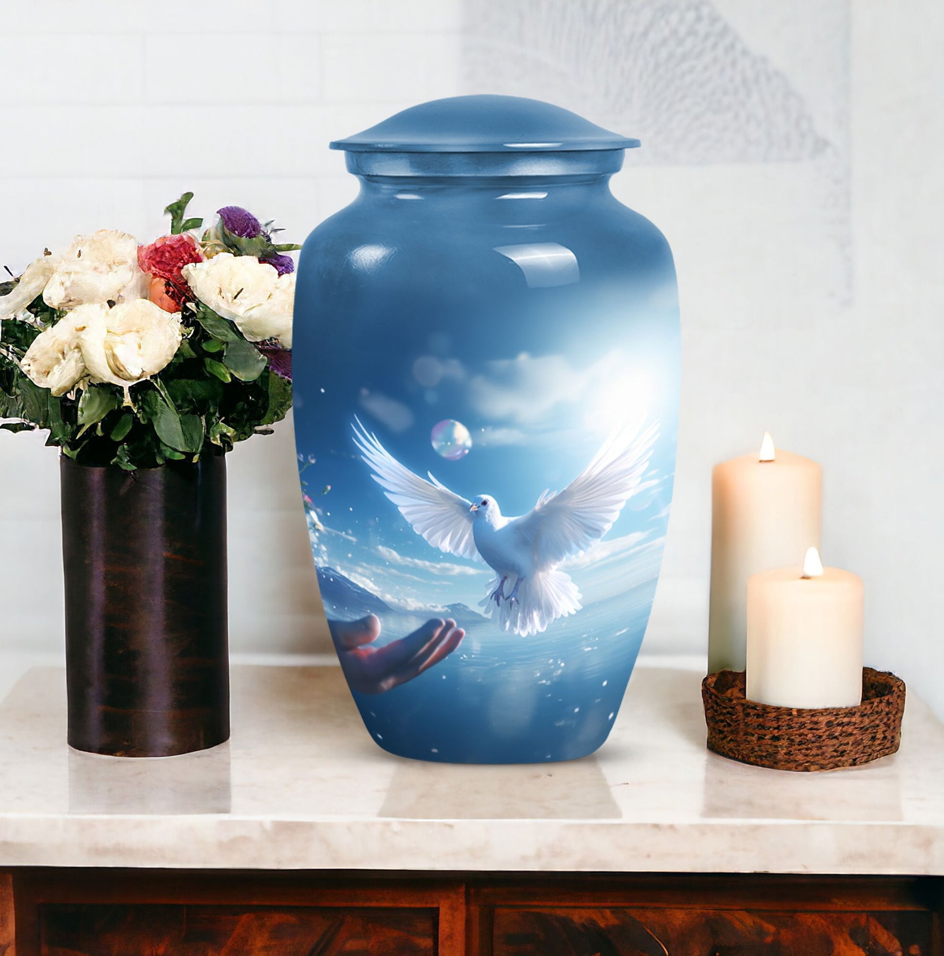 Classic 10-inch Dove Urn for Human Ashes