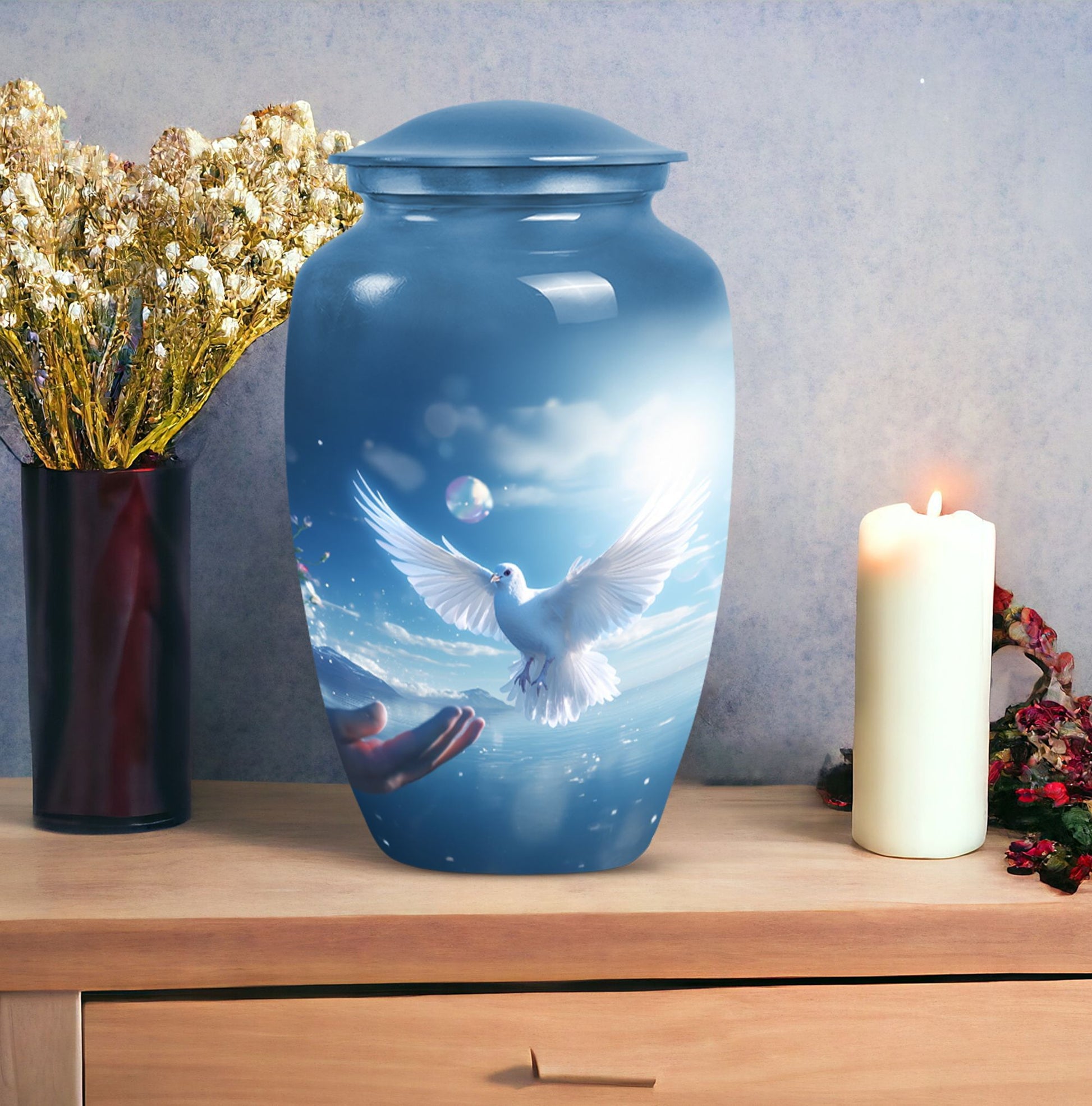 Classic 10-inch Dove Urn for Human Ashes