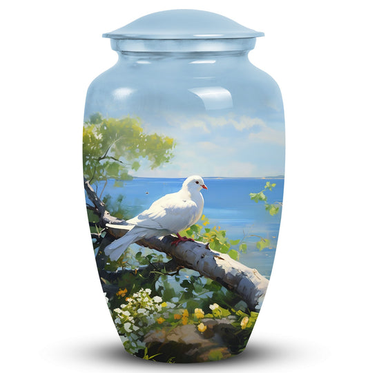 Classic Dove Memorial Urn, large urn for human ashes.